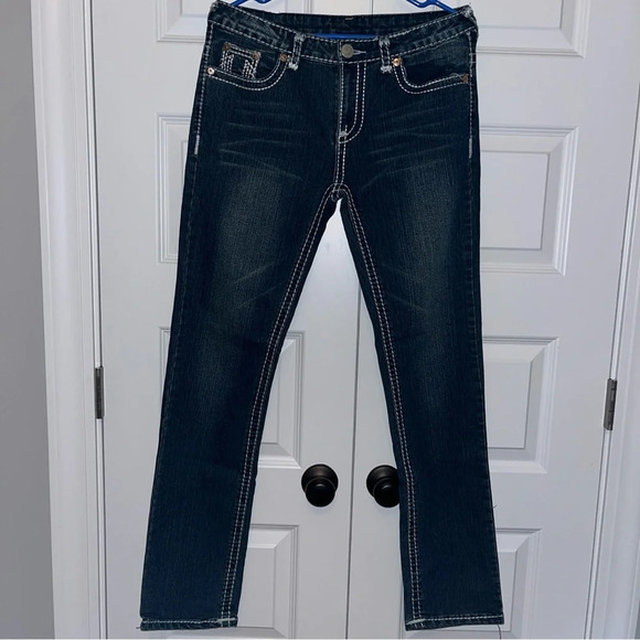 True Religion Womens Billy Big T Jeans 31 Dark Blue Wash Vintage - Picture 1 of 16